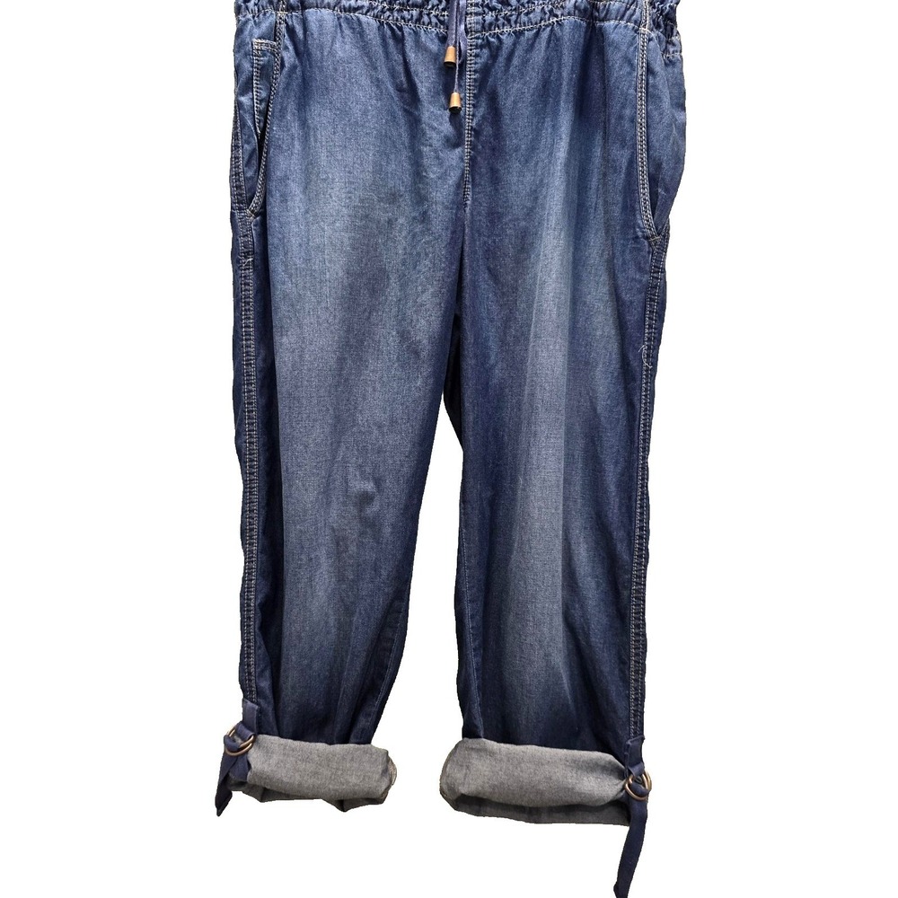 Calvin Klein Jeans Pants Women's 32/14 Blue Denim Jogger Drawstring Utility - Picture 6 of 10